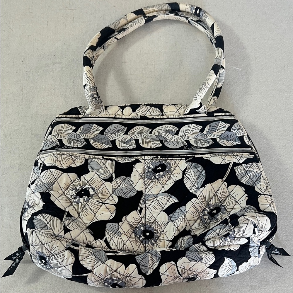 Vera Bradley Black & Cream Floral Quilted Tote